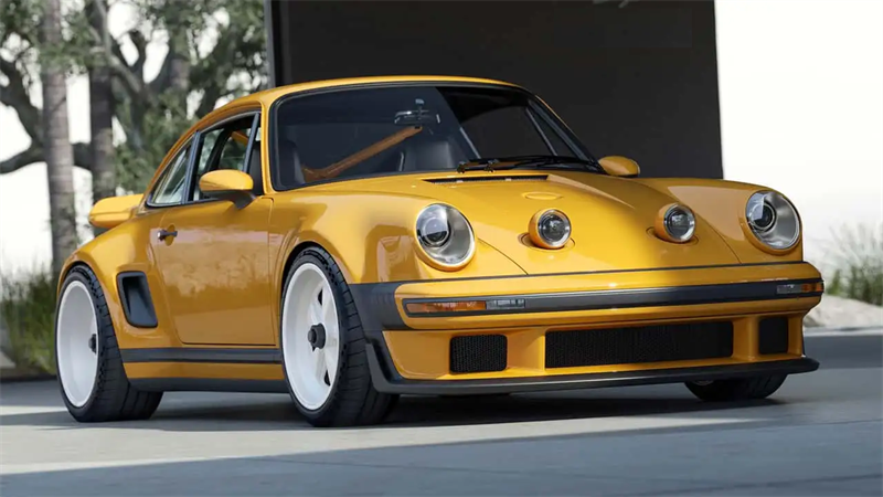 Revolucionando a elegância: o Porsche 911 Carrera Coupe reimaginou pelo cantor com LED avançado nos faróis do projetor e faróis de neon para carros